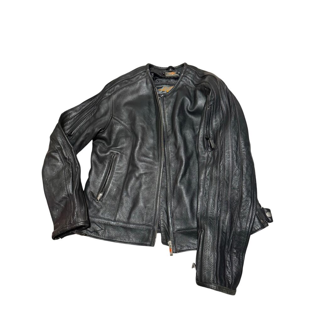 Power Trip Women XXL Genuine Leather Motorcycle Jacket Black Biker Moto Riding